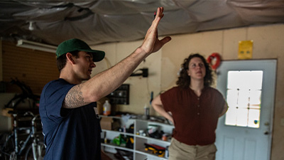 photo of a contractor talking with a homeowner